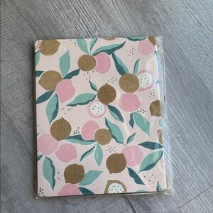 NIP Pink and Green Floral Notebook.